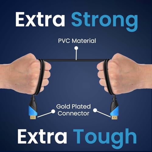 Portronics Konnect Sync 4K@60Hz HDMI to HDMI Cable (1.5M), Gold-Plated Connectors, Pure Copper Core, ARC/eARC Support, PVC Build, Compatible with Smart HDTV, Laptop, Monitor, Projector (Blue) - Image 4