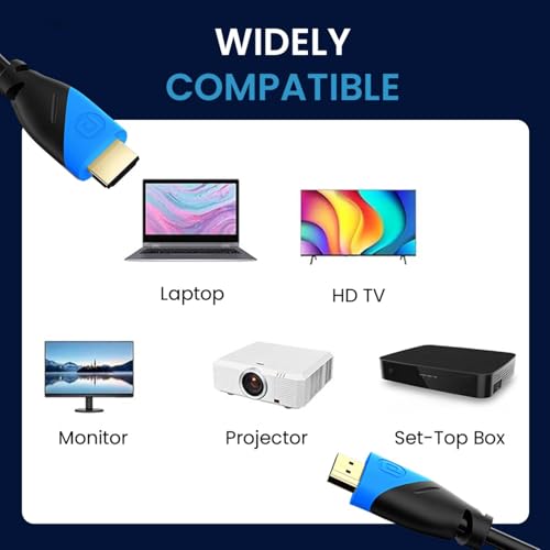 Portronics Konnect Sync 4K@60Hz HDMI to HDMI Cable (1.5M), Gold-Plated Connectors, Pure Copper Core, ARC/eARC Support, PVC Build, Compatible with Smart HDTV, Laptop, Monitor, Projector (Blue) - Image 3