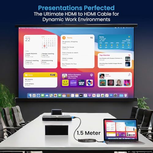 Portronics Konnect Sync 4K@60Hz HDMI to HDMI Cable (1.5M), Gold-Plated Connectors, Pure Copper Core, ARC/eARC Support, PVC Build, Compatible with Smart HDTV, Laptop, Monitor, Projector (Blue) - Image 2