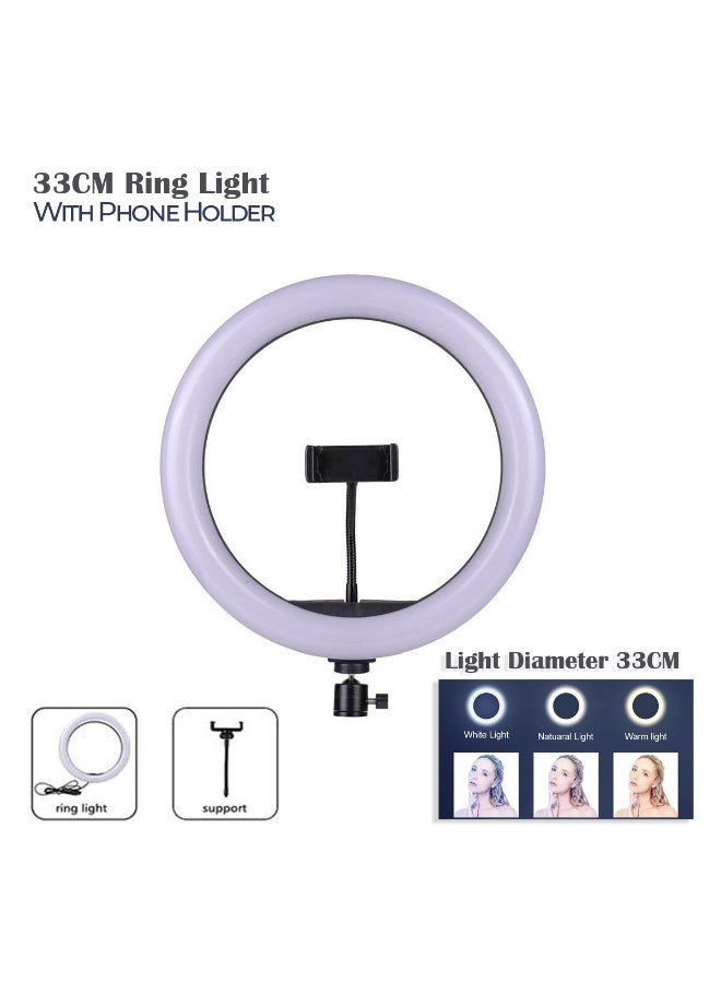 حلقة ضوء 33 سم 3 ألوان مختلفة 10 درجات من الاضاءة - Image 1