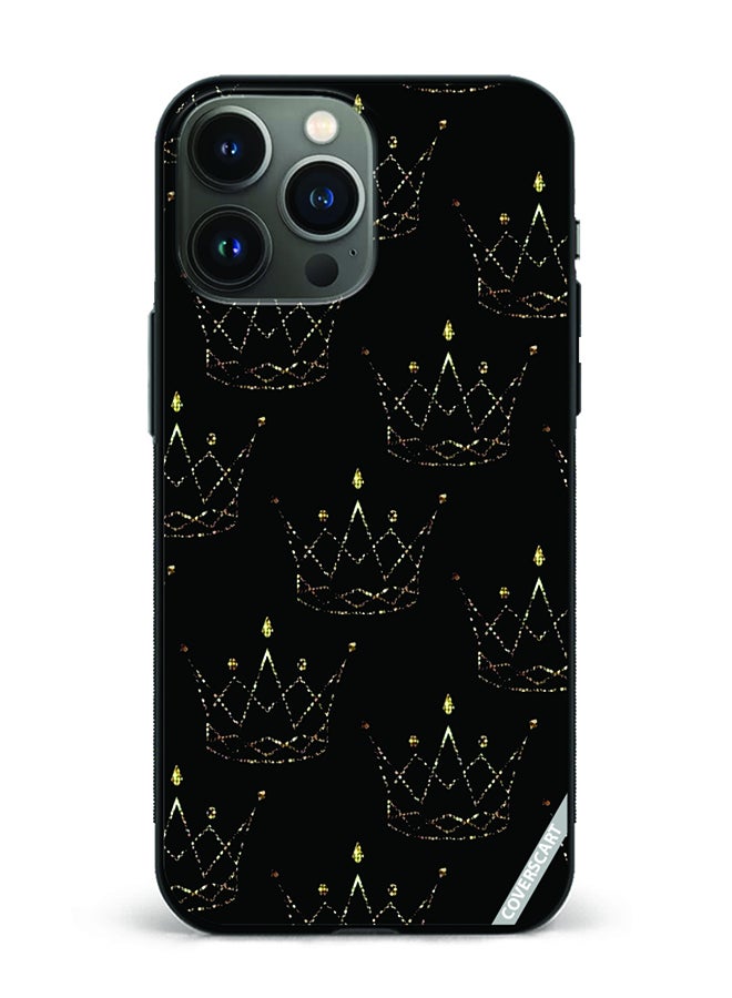 COVERSCART Protective Case Cover For Apple iPhone 13 Pro Crown Design Black