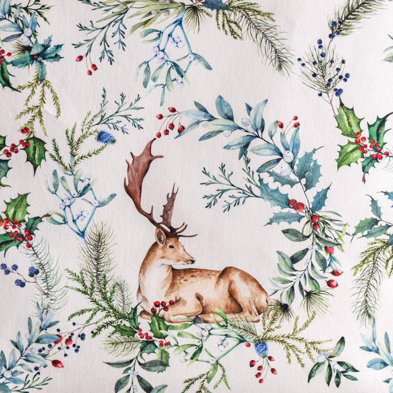 Maison d' Hermine Tablerunner 100% Cotton Table Runner Decorative Table Runners  Home  Wedding  Restaurant  Buffet  Holly Time (Single Layer) -Thanksgiving/Christmas(14.50""x108"") - Image 5