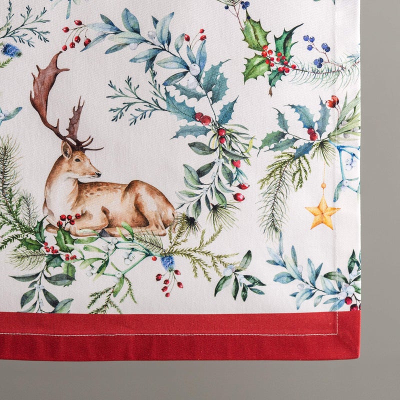 Maison d' Hermine Tablerunner 100% Cotton Table Runner Decorative Table Runners  Home  Wedding  Restaurant  Buffet  Holly Time (Single Layer) -Thanksgiving/Christmas(14.50""x108"") - Image 4