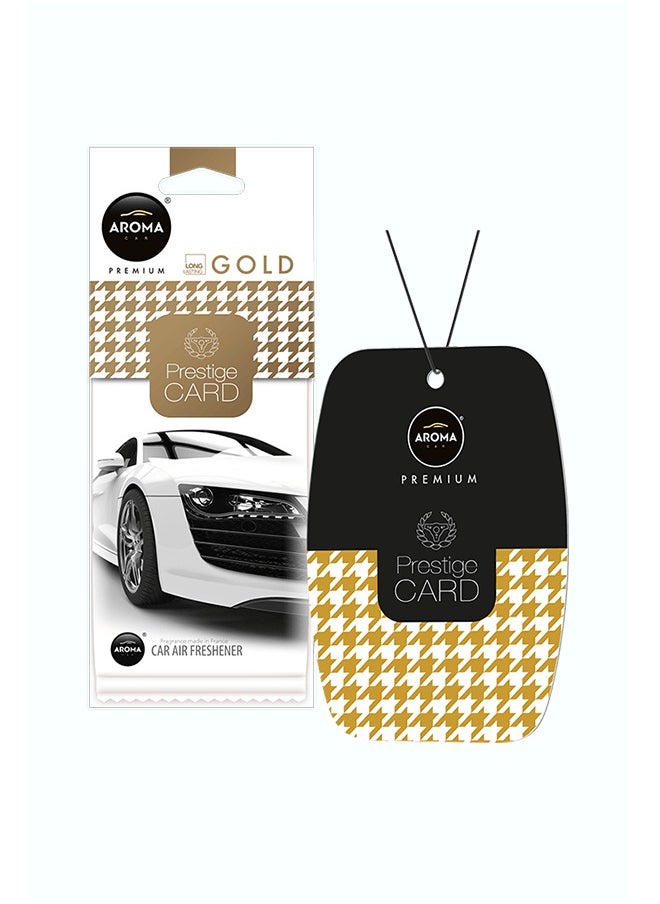 Aroma Cellulose Prestige Card Car Air Freshener Gold 