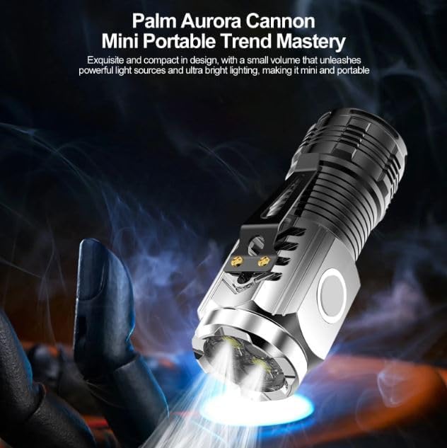 STAR WORK Pocket Flash Ligh High Lumens with USB Cable LED Handy TorchPocket Flash LightRechargeable Flashlight Torch Lamp for Camping Traveling Black and White - Image 3
