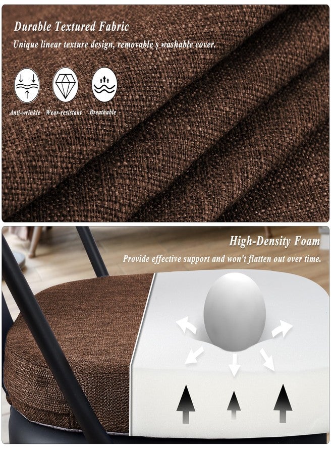 FlyGulls Metal Chair Cushions for Dining Chairs 2" Thick Kictchen Chair Cushions Non Slip Chair Pads with Ties for Metal Dining Chairs Set of 4 14" x 14" Brown - Image 4