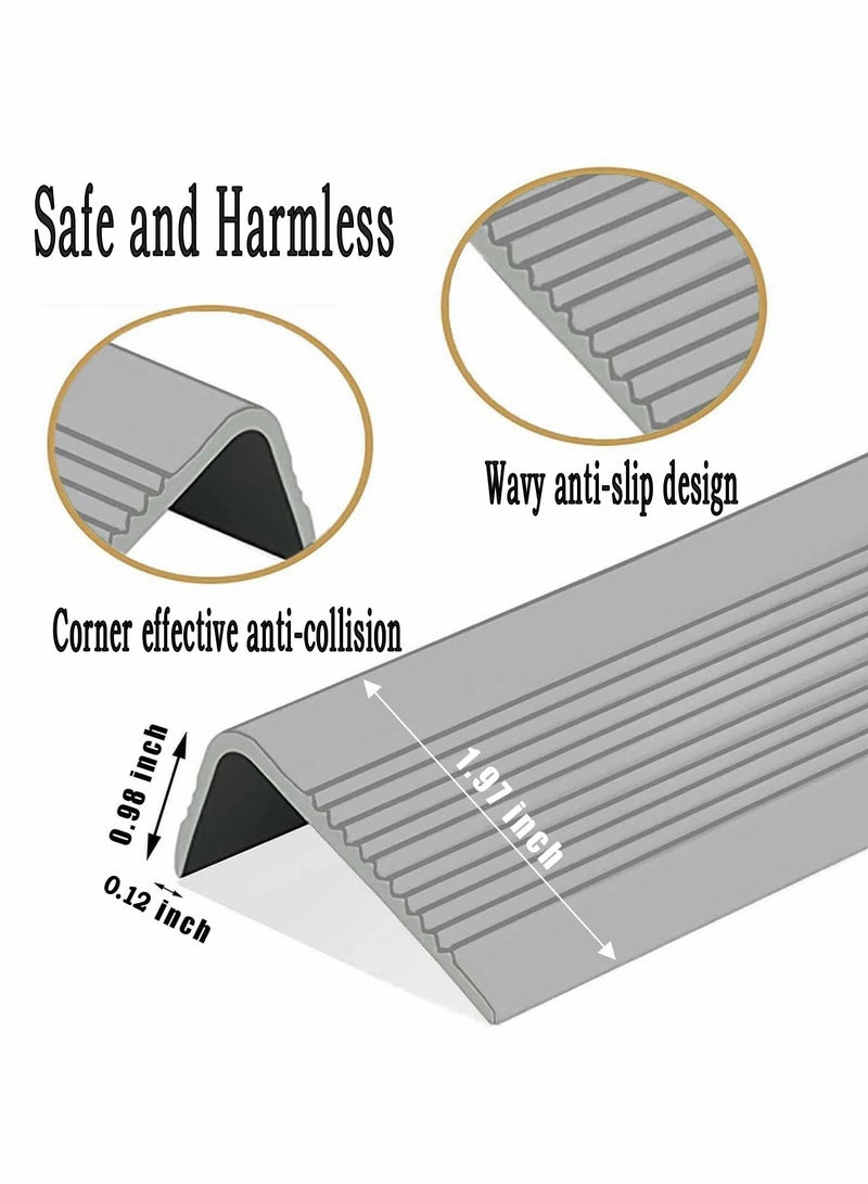 Stair Leading Edge Protector, Waterproof Anti-Slip Rubber Step Adhesive Decorative Protection Strip for Home School Nursing Indoor and Outdoor Steps(Grey)  - Image 2
