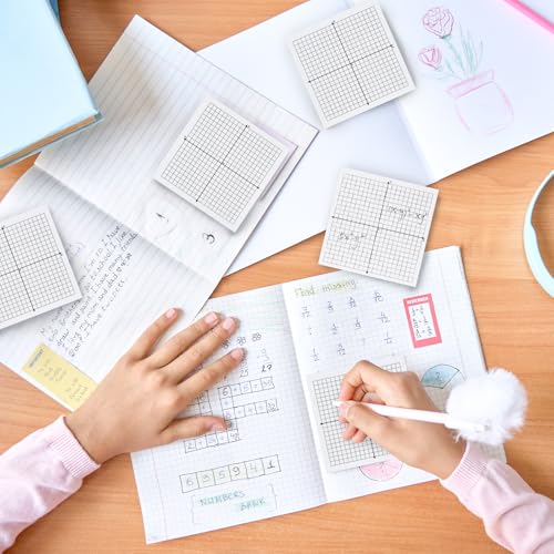 Tecreddy Graph Sticky Notes, 8 Pads, 3x3 Inch, Graph Paper Sticky Notes, Grid Sticky Notes, Coordinate Plane Sticky Notes for Office School Math Supplies - Image 5