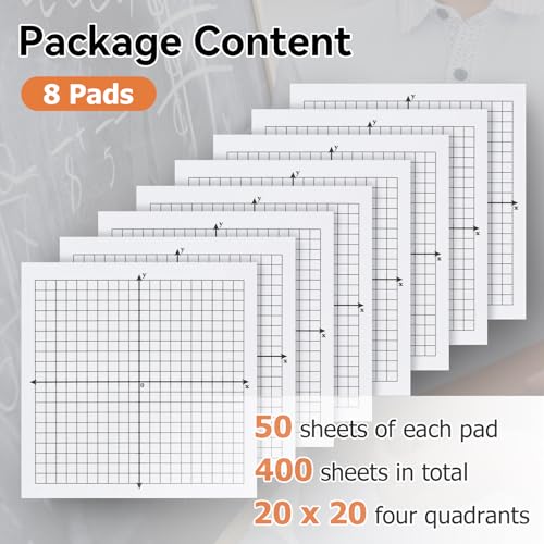 Tecreddy Graph Sticky Notes, 8 Pads, 3x3 Inch, Graph Paper Sticky Notes, Grid Sticky Notes, Coordinate Plane Sticky Notes for Office School Math Supplies - Image 2