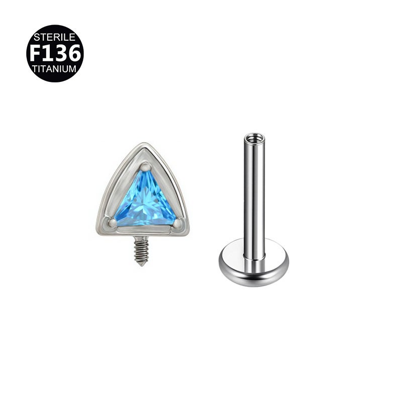 F136 Titanium Alloy Ear Bone Nail Cat Ear 0.9 Tooth Internal Thread Lip Nail Fashionable Versatile Cartilage Piercing Ear Bone Nail - Image 1