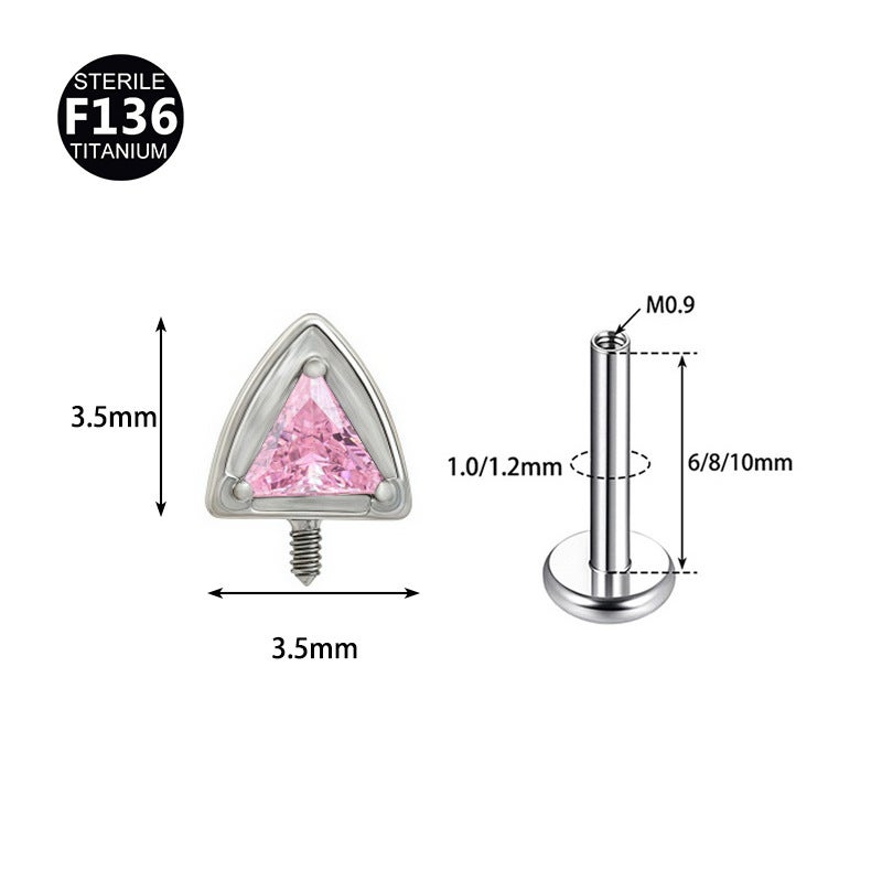 F136 Titanium Alloy Ear Bone Nail Cat Ear 0.9 Tooth Internal Thread Lip Nail Fashionable Versatile Cartilage Piercing Ear Bone Nail - Image 3