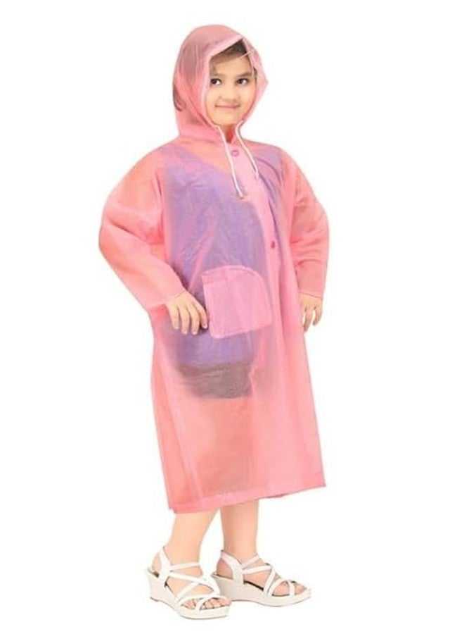 Kolva Girls and Boys PVC Full Sleeve raincoat with school bag cover for kids (Pink) (Pack of 1) (3-4Years) - Image 4