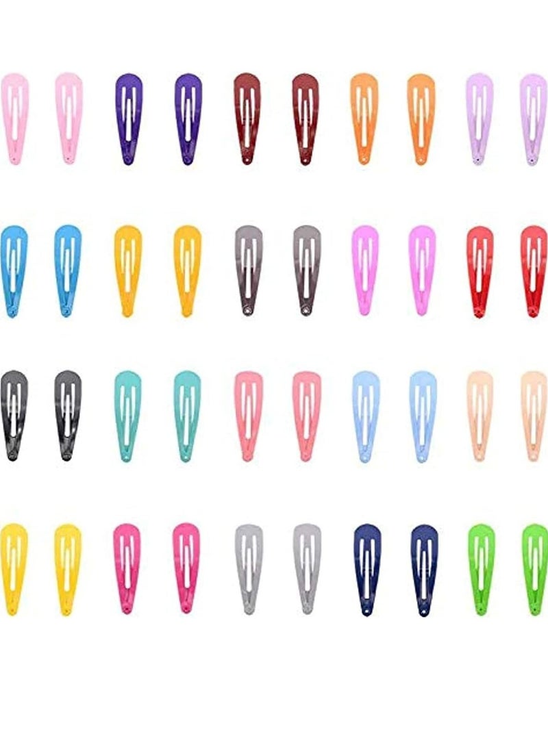 ORiTi أورتي 40 قطعة (20 زوج) مشابك شعر ملونة بطول 4.5 سم بدون انزلاق للفتيات - Image 1