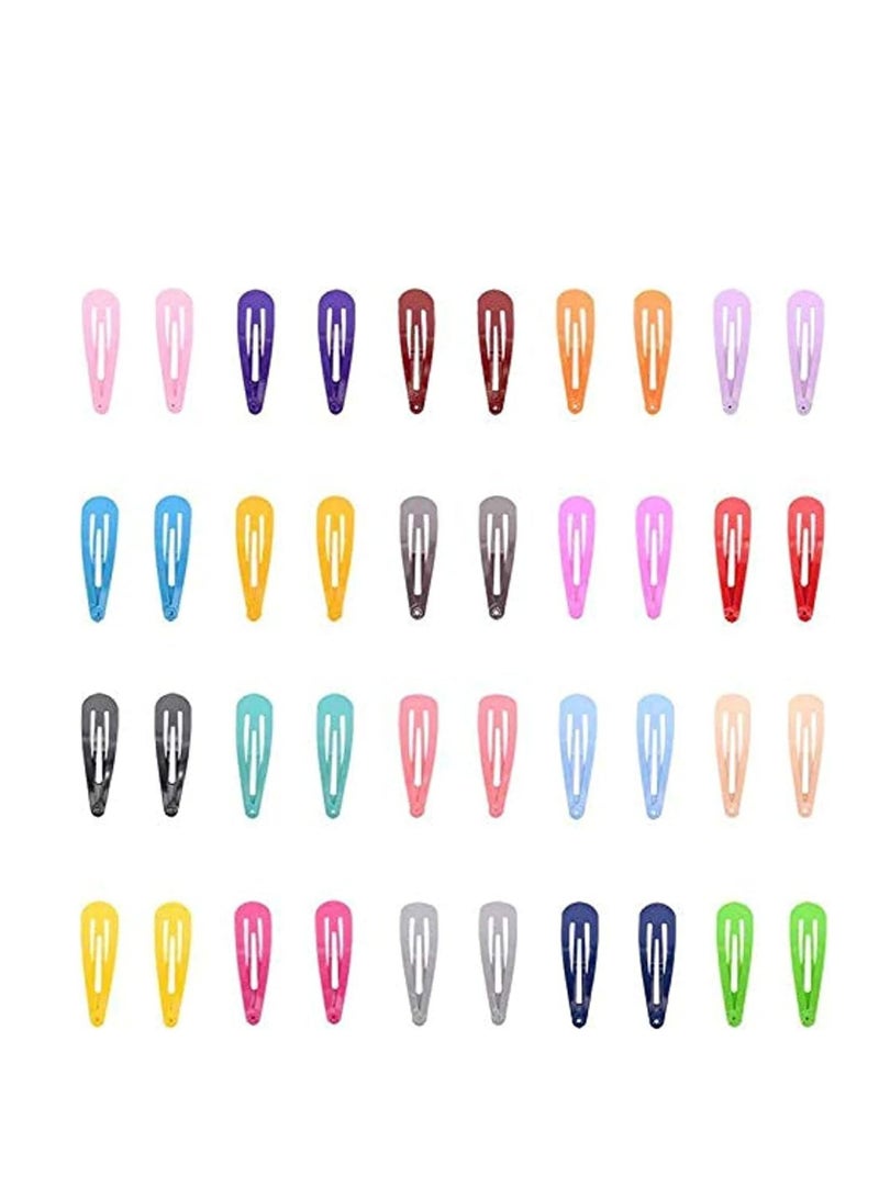 ORiTi أورتي 40 قطعة (20 زوج) مشابك شعر ملونة بطول 4.5 سم بدون انزلاق للفتيات - Image 2