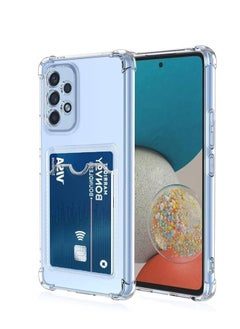 Generic Clear Wallet Phone Case for Samsung Galaxy A52 & Galaxy A52s Upgrade Card Slot Case Slim Fit Protective Soft TPU Shockproof Cover with Cute Card Holder - Transparent  - Image 1