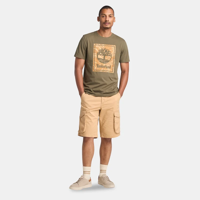 Timberland Yellow Men's Woven Badge Cargo Shorts for Men | Best Price UAE
