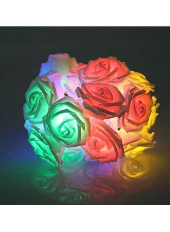 NIBEMINENT LED Rose Flower Battery Operated String Light Red/Blue/Yellow 9x17cm - Image 2