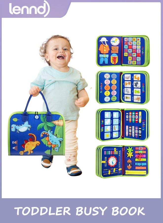 LENND Toddler Busy Board - Montessori Toys for Toddler Boy Birthday Gift, Educational Learning Sensory Busy Book for Toddler Boys, Toddlers Activities Travel Toys for Airplane Car - Image 1