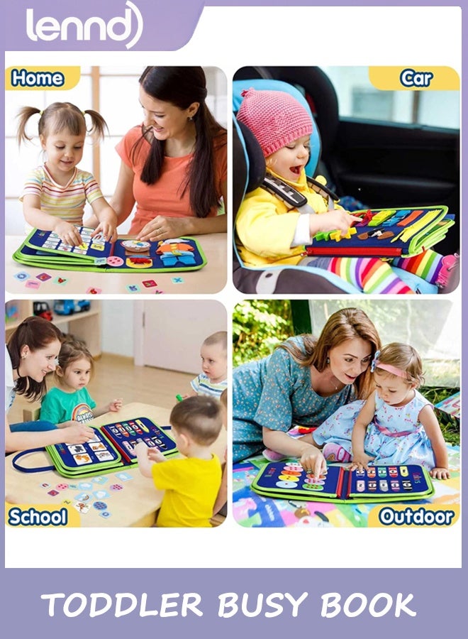 LENND Toddler Busy Board - Montessori Toys for Toddler Boy Birthday Gift, Educational Learning Sensory Busy Book for Toddler Boys, Toddlers Activities Travel Toys for Airplane Car - Image 5