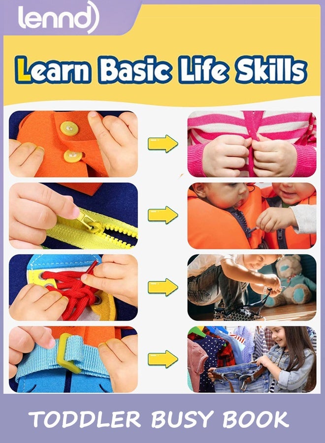 LENND Toddler Busy Board - Montessori Toys for Toddler Boy Birthday Gift, Educational Learning Sensory Busy Book for Toddler Boys, Toddlers Activities Travel Toys for Airplane Car - Image 4