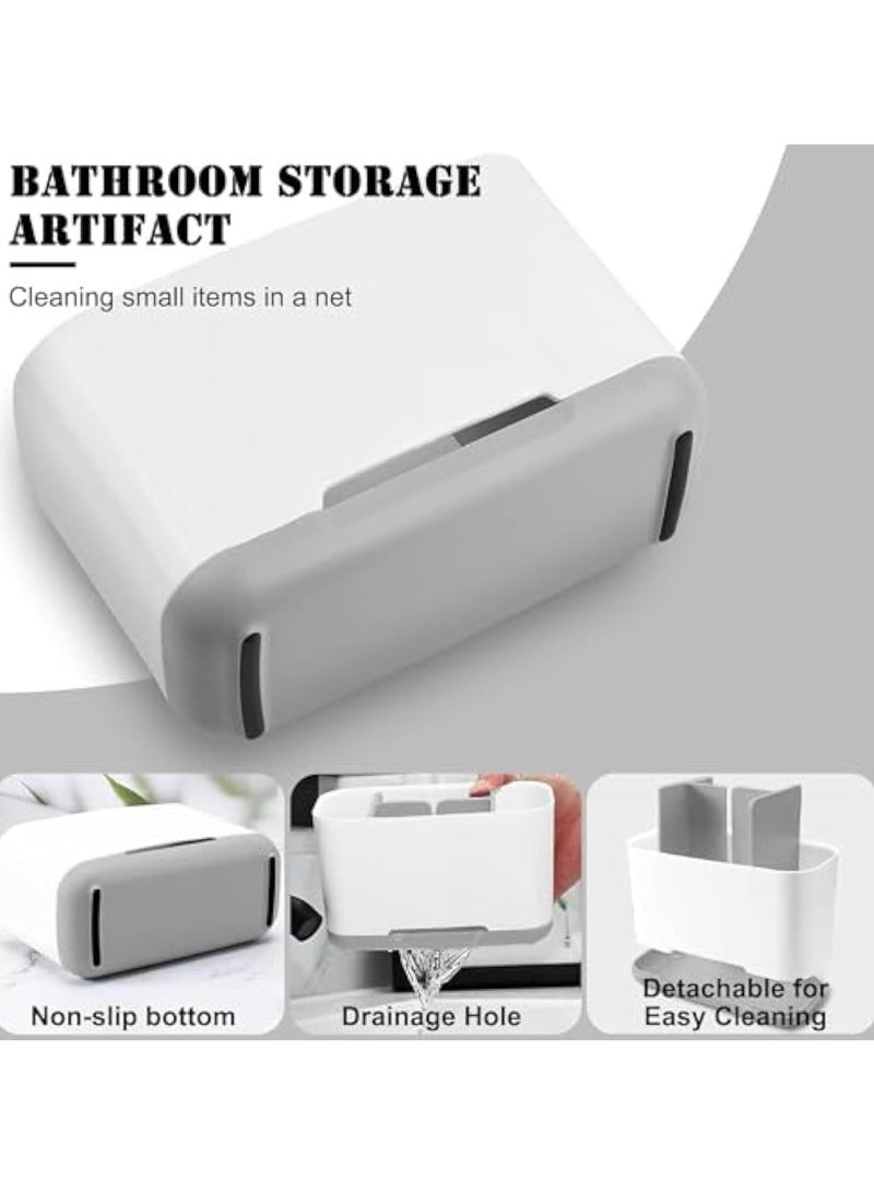 Arabest حامل فرشاة الأسنان ومعجون الأسنان، حامل فرشاة الأسنان من الخيزران مع تصريف، منظم كبير لفرشاة الأسنان الكهربائية ومعجون الأسنان لحمام الفانيتي، الحوض، السطح (رمادي) - Image 2