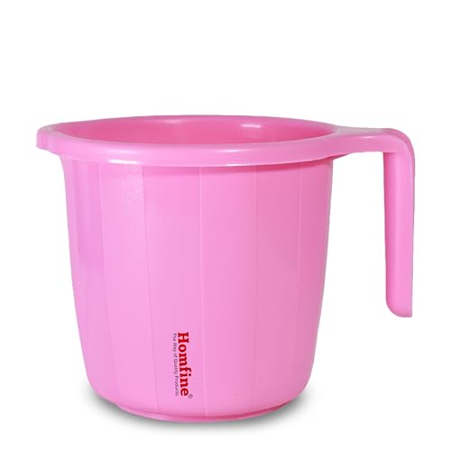 Homfine Combo Set of 2Pcs 1000ml Frosty Bath Mug for Multipurpose Use in Home, Kitchen (Plastic) (Pink) - Image 3