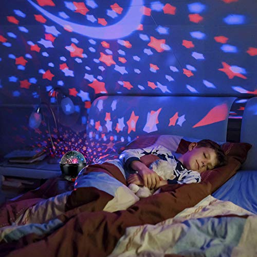 MOKOQI Star Projector Night Lights for Kids with Timer, Toys for 2-5-14 Year Old Boys Room Lights for Kids Glow in The Dark Stars Moon for Child Sleep Peacefully, Birthday Gifts for Boys-Black - Image 4