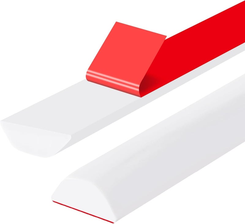 Delzon 2M Wet Room Floor Barrier, Self-Adhesive Shower Water Barrier, PVC Trim Shower Threshold Sealing Strip Shower Water Barrier for Bathroom, Kitchen (White) - Image 1