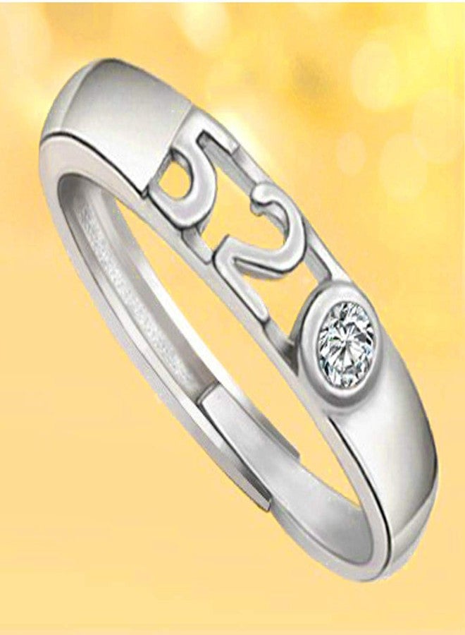 Sullery Rhodium Plated Couple Ring Set with Cubic Zirconia Stone Anniversary Engagement Promise Friendship Valentine?s Day Rings Gift for Men and Women - Image 3