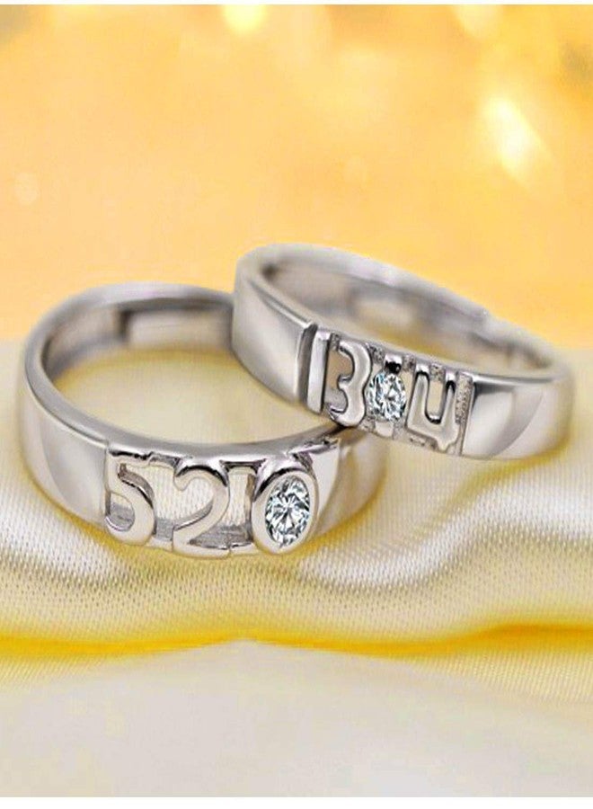 Sullery Rhodium Plated Couple Ring Set with Cubic Zirconia Stone Anniversary Engagement Promise Friendship Valentine?s Day Rings Gift for Men and Women - Image 2