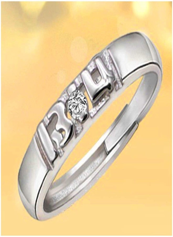 Sullery Rhodium Plated Couple Ring Set with Cubic Zirconia Stone Anniversary Engagement Promise Friendship Valentine?s Day Rings Gift for Men and Women - Image 4