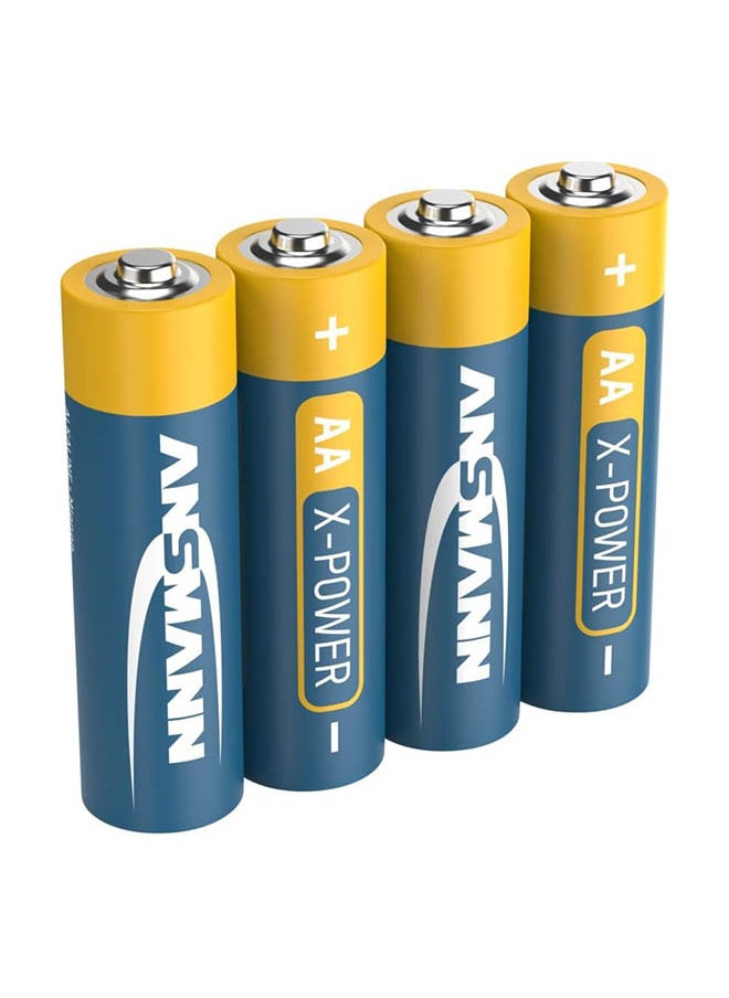 ANSMANN - بطارية قلوية Lr6 X-Power 1.5 فولت Mignon AA عالية الأداء لكاميرات التحكم ومصباح يدوي 5015663 مدة صلاحية 5 سنوات (عبوة من 4 قطع) مدة صلاحية 7 سنوات - Image 1