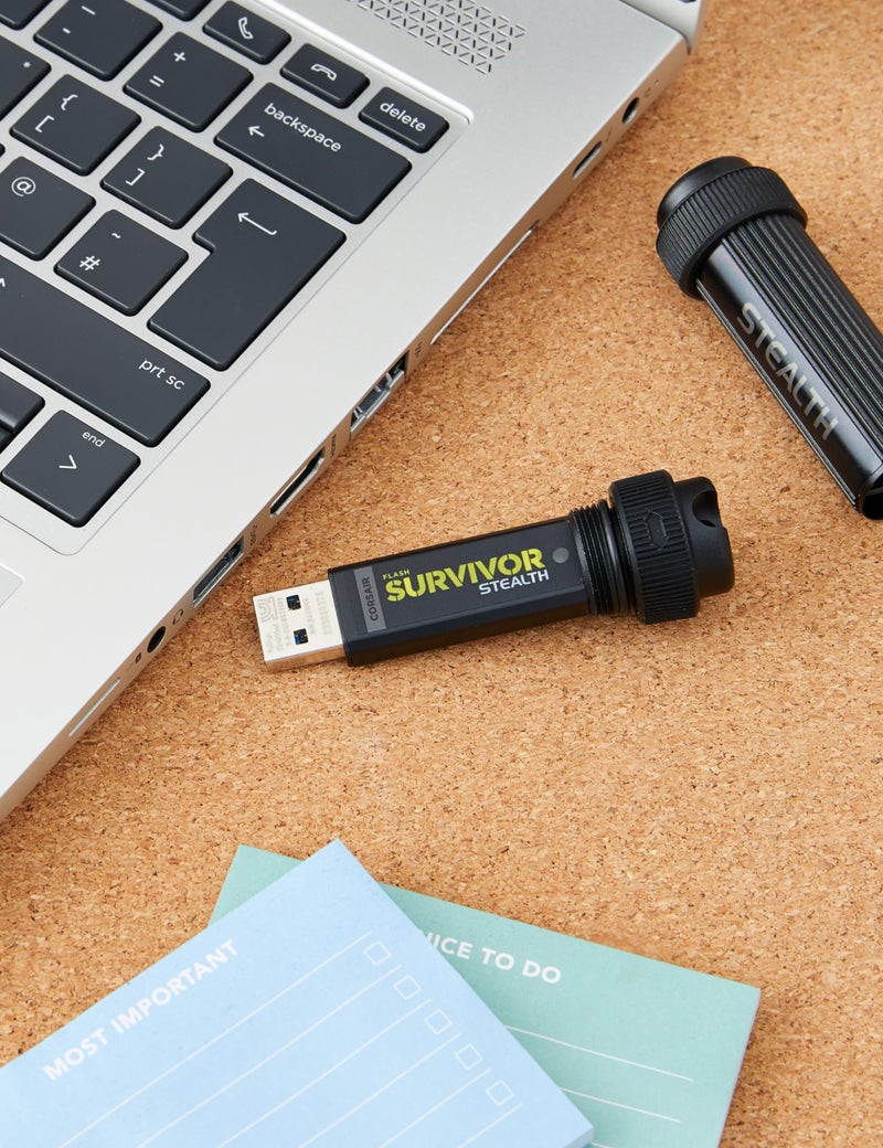 CORSAIR Corsair Flash Survivor Stealth 64GB USB 3.0 Flash Drive, Black (CMFSS3B-64GB) - Image 2