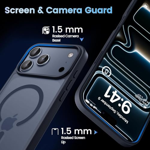 keeshar MagPro case for Apple iPhone 17 Pro Max | MagSafe Compatible Protective Cover, Strong Magnetic Adsorption, Shockproof Armor, Scratch Resistant Polycarbonate Hard Back | Translucent Matte Black - Image 5