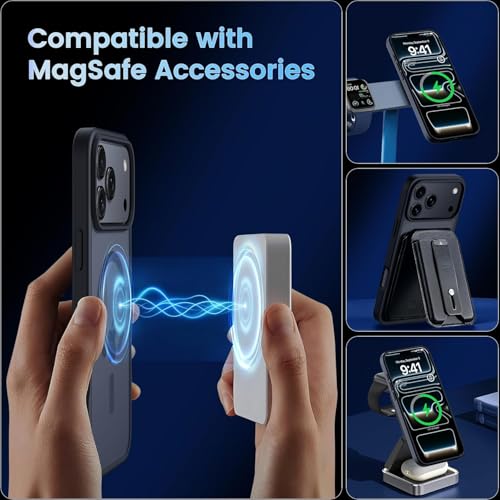 keeshar MagPro case for Apple iPhone 17 Pro Max | MagSafe Compatible Protective Cover, Strong Magnetic Adsorption, Shockproof Armor, Scratch Resistant Polycarbonate Hard Back | Translucent Matte Black - Image 3