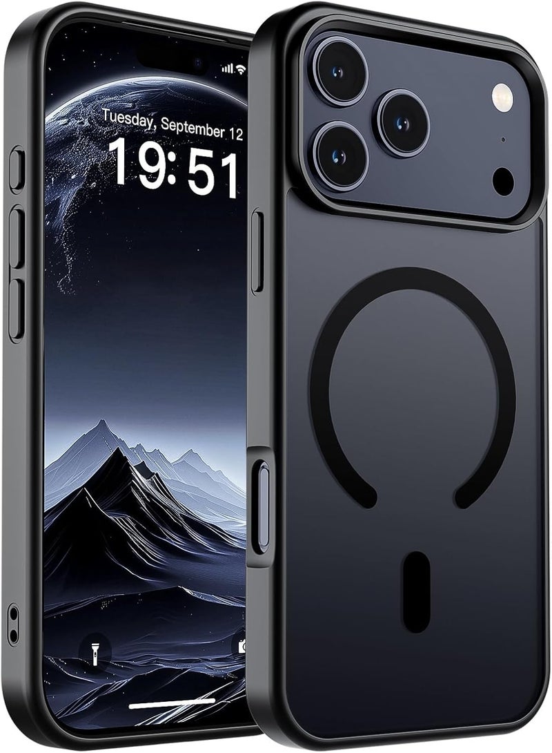 keeshar MagPro case for Apple iPhone 17 Pro Max | MagSafe Compatible Protective Cover, Strong Magnetic Adsorption, Shockproof Armor, Scratch Resistant Polycarbonate Hard Back | Translucent Matte Black - Image 1