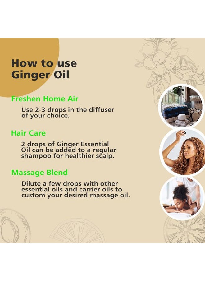 gm gumili GM Gumili Ginger Essential Oil, Pure Ginger Oil for Diffuser, Lymphatic Drainage, Skin, Hair, Massage- 100ml  - Image 5