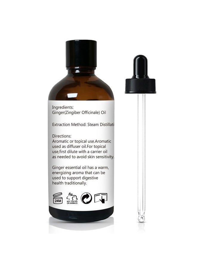 gm gumili GM Gumili Ginger Essential Oil, Pure Ginger Oil for Diffuser, Lymphatic Drainage, Skin, Hair, Massage- 100ml  - Image 2