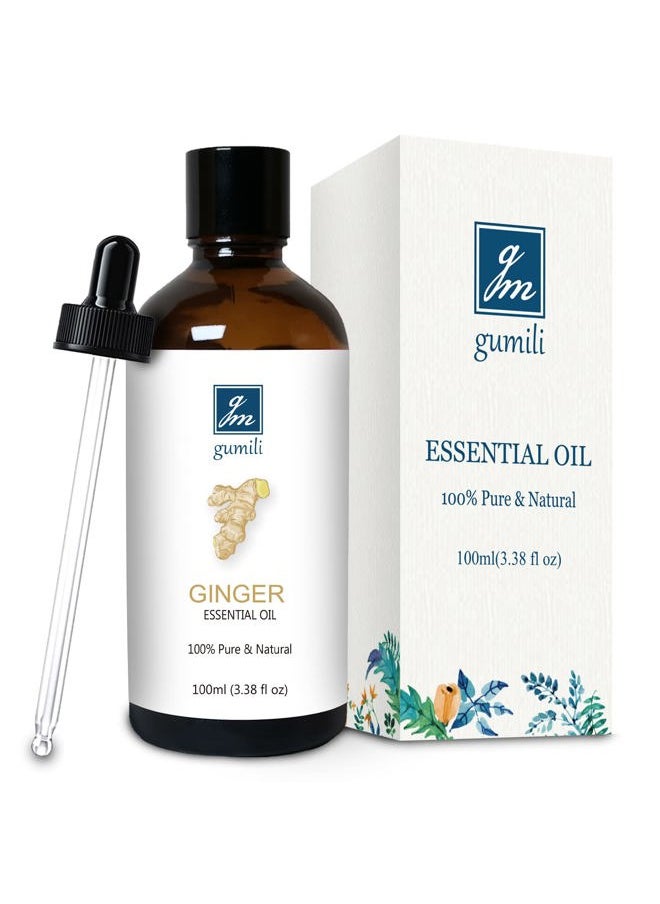 gm gumili GM Gumili Ginger Essential Oil, Pure Ginger Oil for Diffuser, Lymphatic Drainage, Skin, Hair, Massage- 100ml  - Image 1