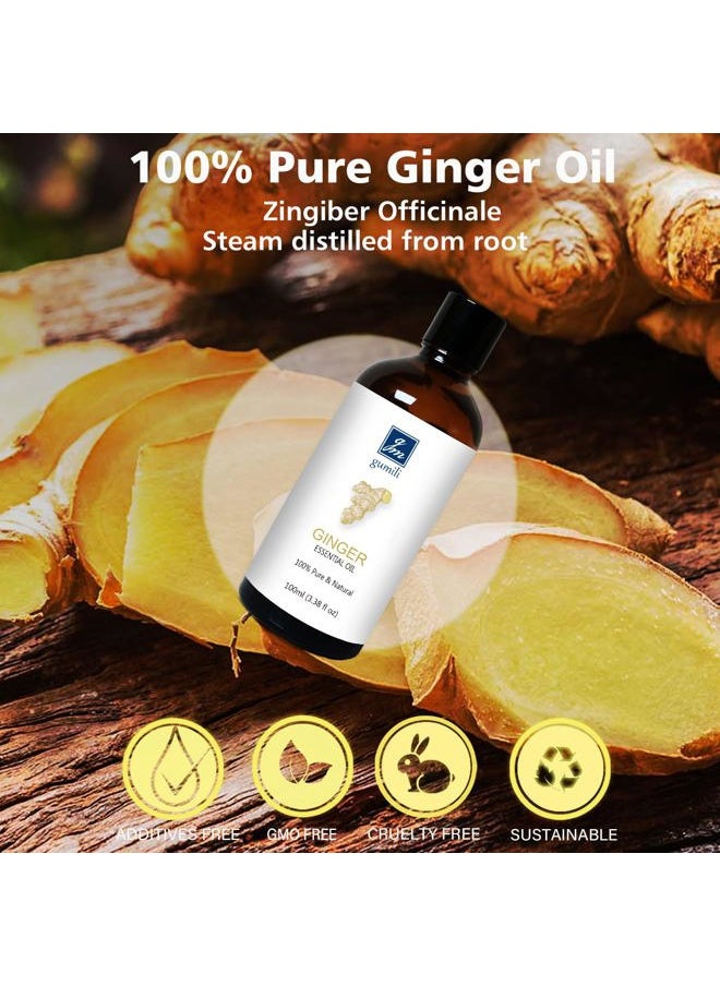 gm gumili GM Gumili Ginger Essential Oil, Pure Ginger Oil for Diffuser, Lymphatic Drainage, Skin, Hair, Massage- 100ml  - Image 3