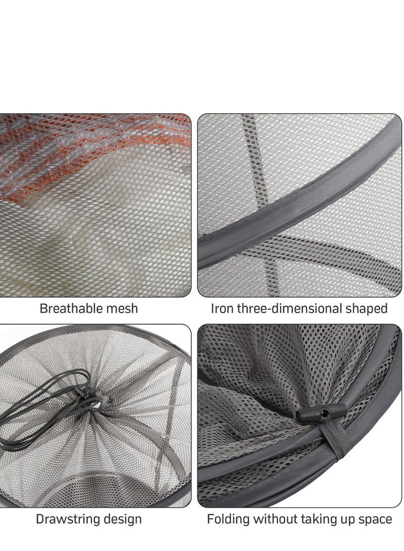 راكسوم سلة غسيل شبكية، سلة غسيل قابلة للطي، سلال غسيل للغسيل، سلة غسيل دائرية قابلة للطي، سلة ملابس محمولة، سلة ألعاب، سلة تخزين ملابس - أسود - Image 4