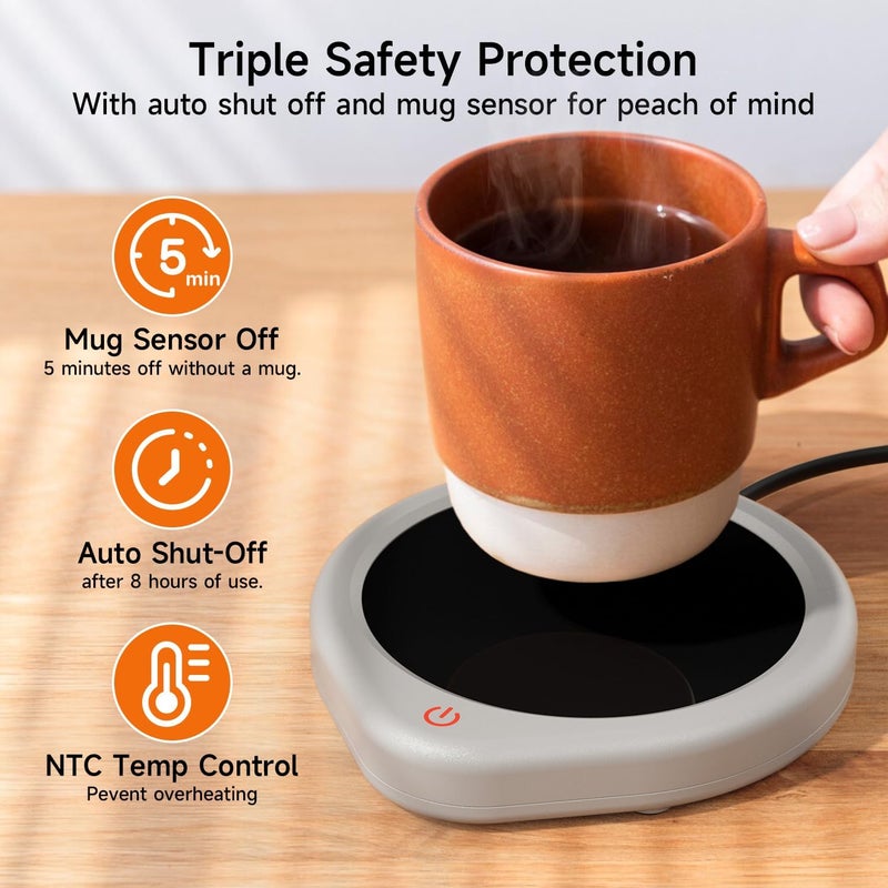 Oracer Coffee Mug Warmer, Cup Warmer for Desk with Auto Shut Off, Electric Beverage Tea Water Milk Warmer with Smart Temperature Settings, Heating Plate Candle Wax Warmer - Image 3