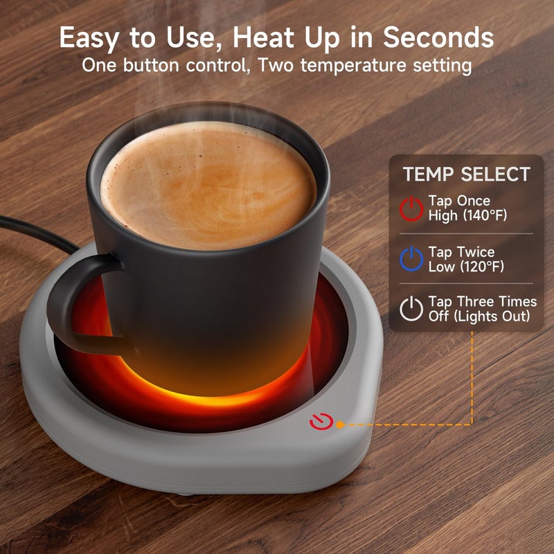 Oracer Coffee Mug Warmer, Cup Warmer for Desk with Auto Shut Off, Electric Beverage Tea Water Milk Warmer with Smart Temperature Settings, Heating Plate Candle Wax Warmer - Image 5