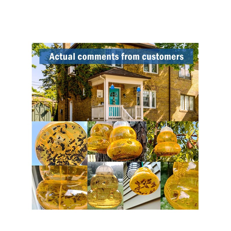 SOLARAE 2 Pack Wasp Traps Yellow Jacket Killer Bee Traps for Outside Wasp Carpenter Bee Catcher Fly Trap - Image 5