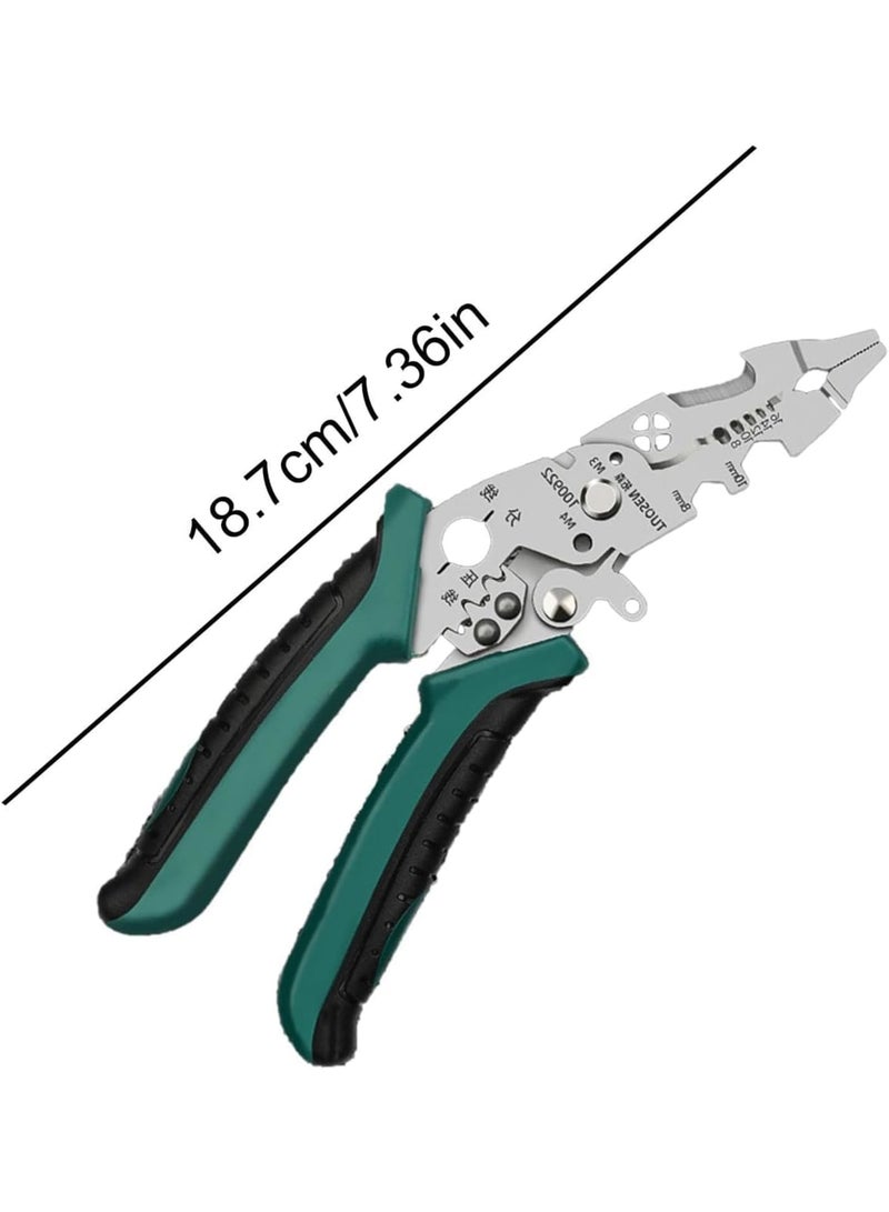 Zikra Wire Stripper Cutter, Multi-Function Wire Stripping Tool, Professional Handle Design Wire Cutter, Universal Wire Cutters and Crimping Tool, Multifunctional Electrician Pliers for Crimping, Cutting - Image 2