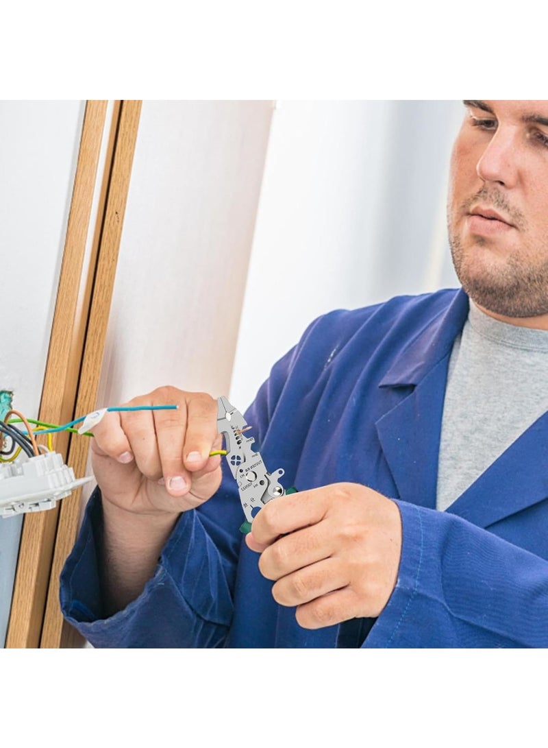 Zikra Wire Stripper Cutter, Multi-Function Wire Stripping Tool, Professional Handle Design Wire Cutter, Universal Wire Cutters and Crimping Tool, Multifunctional Electrician Pliers for Crimping, Cutting - Image 5