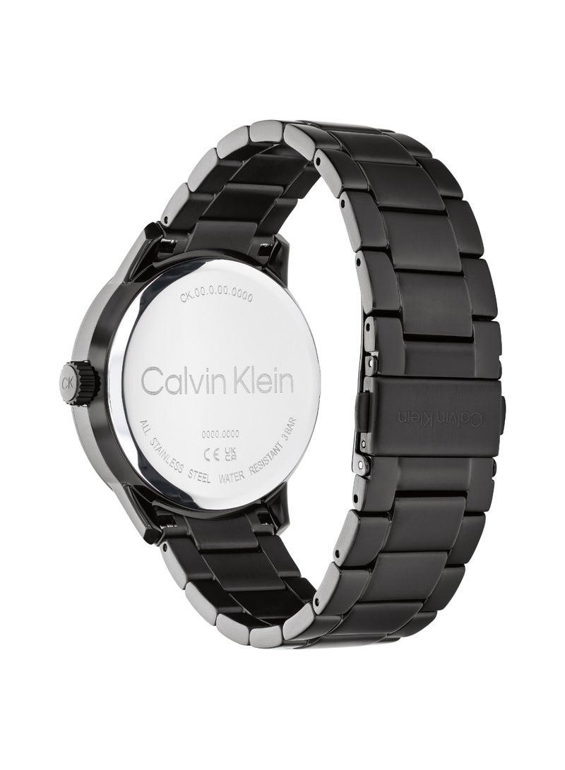 Calvin Klein Three Hand Quartz Movement Watch for Men MINIMALISTIC PILOT Collection with Black Stainless Steel Bracelet - 25200516 - Image 2