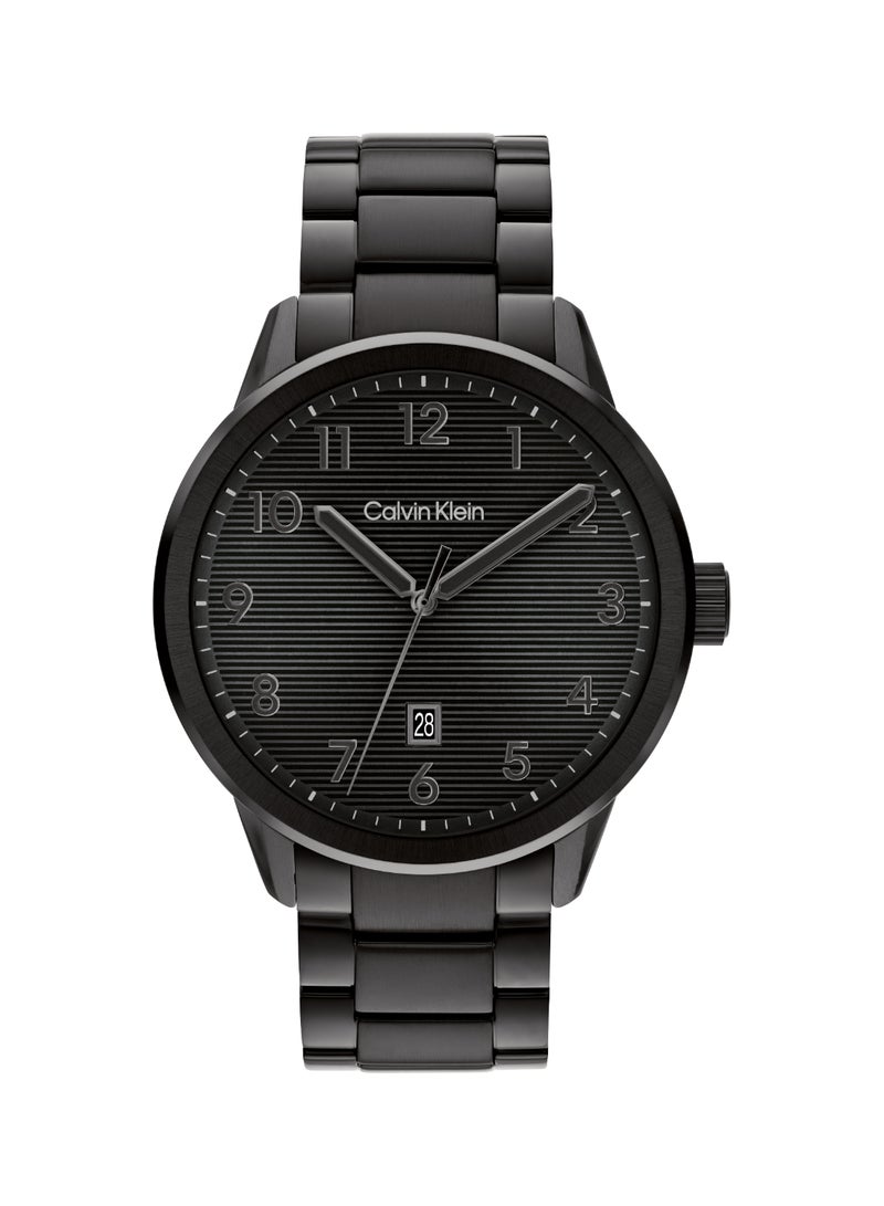 Calvin Klein Three Hand Quartz Movement Watch for Men MINIMALISTIC PILOT Collection with Black Stainless Steel Bracelet - 25200516 - Image 4