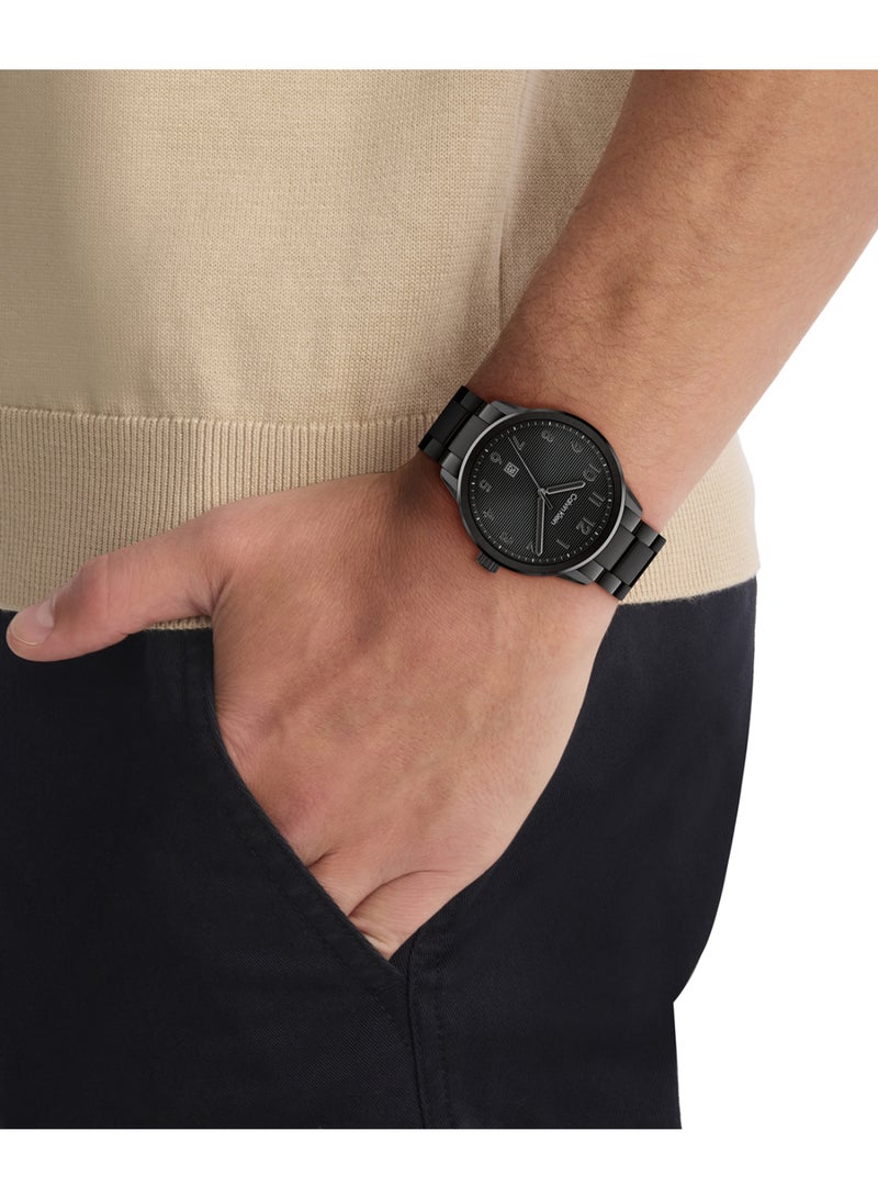 Calvin Klein Three Hand Quartz Movement Watch for Men MINIMALISTIC PILOT Collection with Black Stainless Steel Bracelet - 25200516 - Image 1