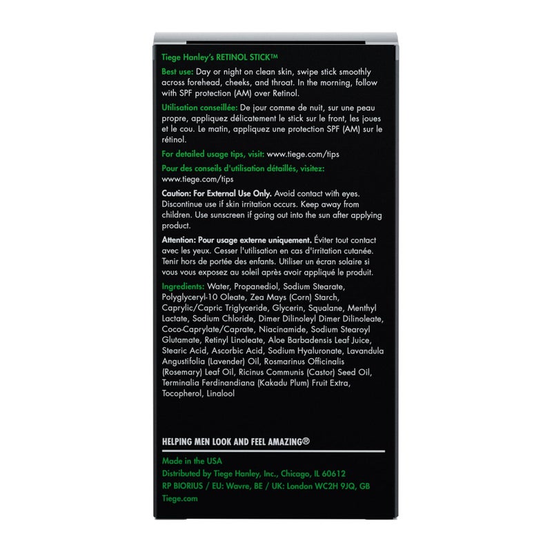 Tiege Hanley Retinol Stick for Men, Anti-Aging Face & Eye Stick With Hyaluronic Acid & Niacinamide, Helps Reduce Appearance of Fine Lines, Wrinkles & Dark Circles, Menâ€™s Skin Care, 0.35 Oz - Image 2